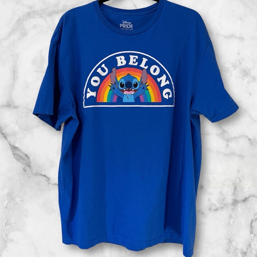 Disney Lilo and Stitch Pride Collection Rainbow Size XL Tee Shirt You Belong